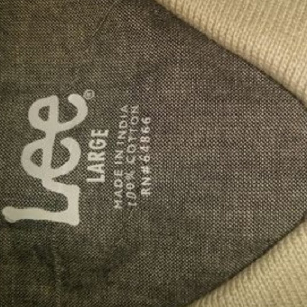 Lee Mens Tan Polo Casual Top Sz Lg - Picture 2 of 9